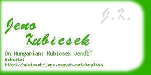 jeno kubicsek business card